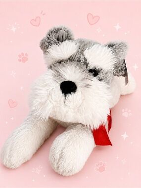 🧸 2/$58 WAY TO CELEBRATE NWT Large Schnauzer Dog Plush Stuffed Animal 23”